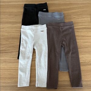 Zara - Cozy Leggings Set of 4 - Black, Gray, Light gray, Brown